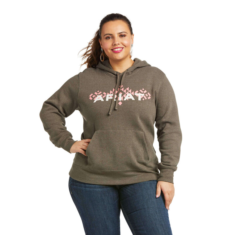 Ariat Hoodie Damen - Real Arm Logo DunkelBraun ( VELHA-8509 )
